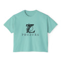 Phuzura Women's Boxy Tee | Pigment-Dyed Cotton Crop Top