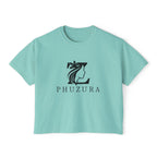 Phuzura Women's Boxy Tee | Pigment-Dyed Cotton Crop Top