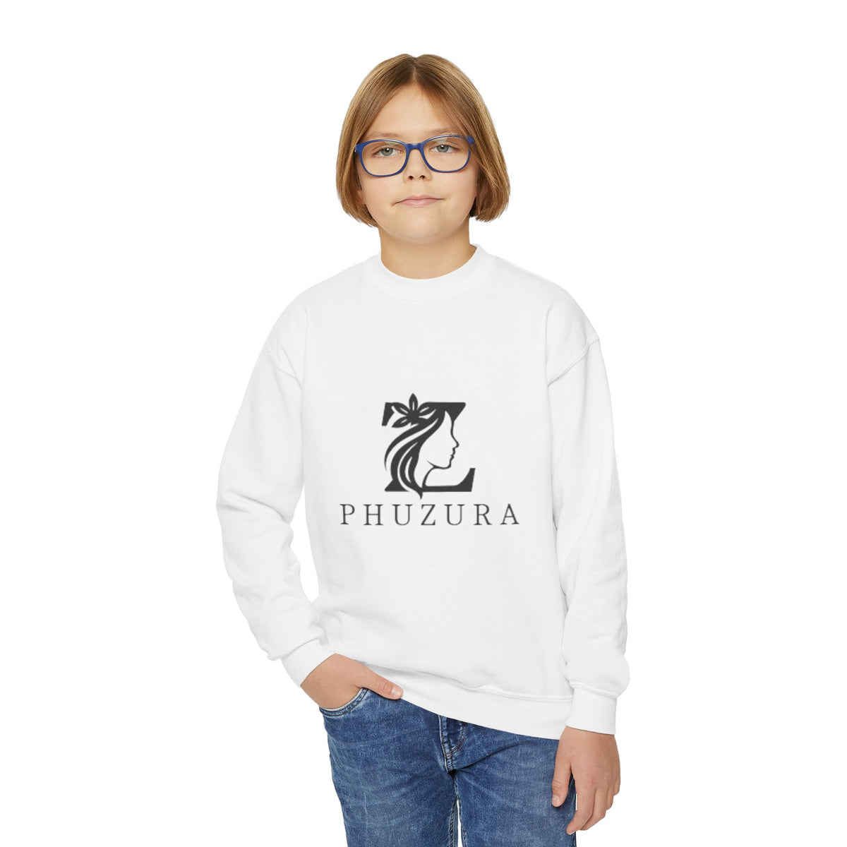 Phuzura Youth Crewneck Sweatshirt | Cotton Blend Pullover