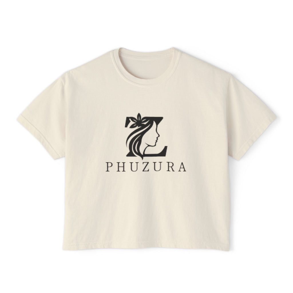 Phuzura Women's Boxy Tee | Pigment-Dyed Cotton Crop Top
